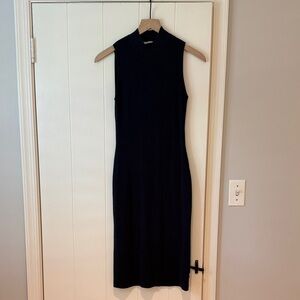 L'AGENCE Navy Sleeveless Midi Dress
